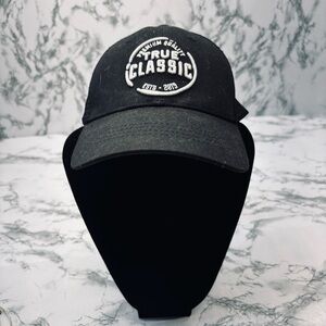 True Classic Black Baseball Cap Mesh SnapBack